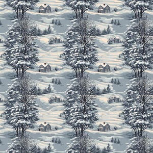Winter Village Christmas Wrapping Paper Roll: Snowy Landscape Gift Wrap for Holidays image 7