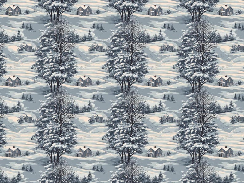 Winter Village Christmas Wrapping Paper Roll: Snowy Landscape Gift Wrap for Holidays image 7
