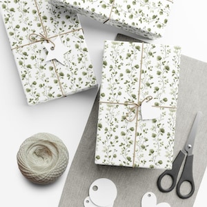 Elegant Roses Wrapping Paper Floral Gift Wrap Greenery Pattern Paper for Weddings Birthdays Special Occasions Vintage Style Botanical Design