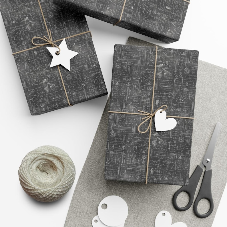 Mathematical Chalkboard Wrapping Paper: Academic Gift Wrap image 5