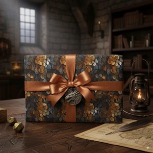 Metallic Dragon Scale Wrapping Paper: Luxury Fantasy Gift Wrap, Medieval image 5
