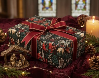 Virgin Mary Christmas Wrapping Paper: Religious Gift Wrap, Christian Christmas, Jesus Christ