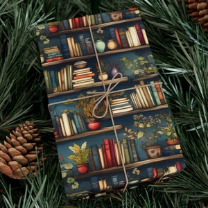 Library Bookshelf Wrapping Paper: Teacher Librarian Gift Wrap image 7