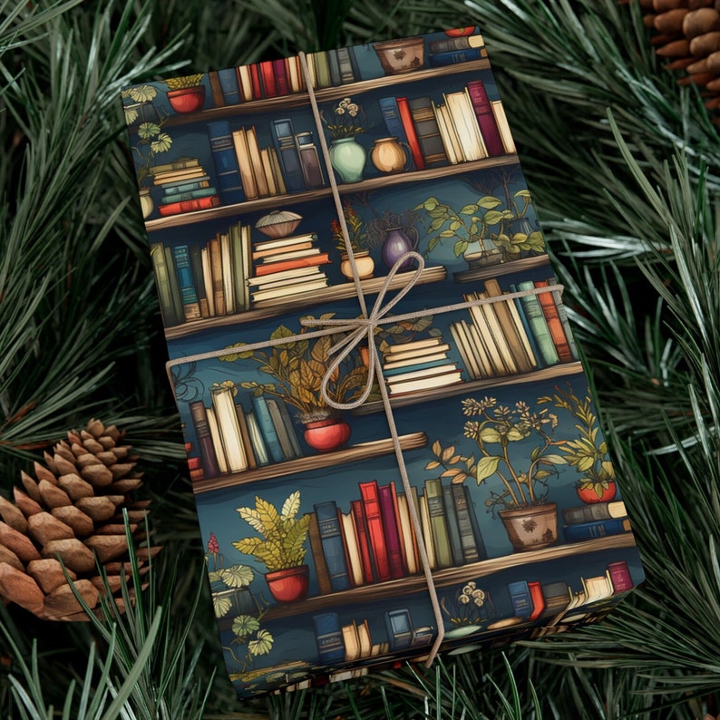 Library Bookshelf Wrapping Paper: Teacher Librarian Gift Wrap image 7