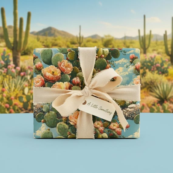 Kaktus Blumen Geschenkpapier: Wsten Blumen Geschenkpapier - Etsy.de