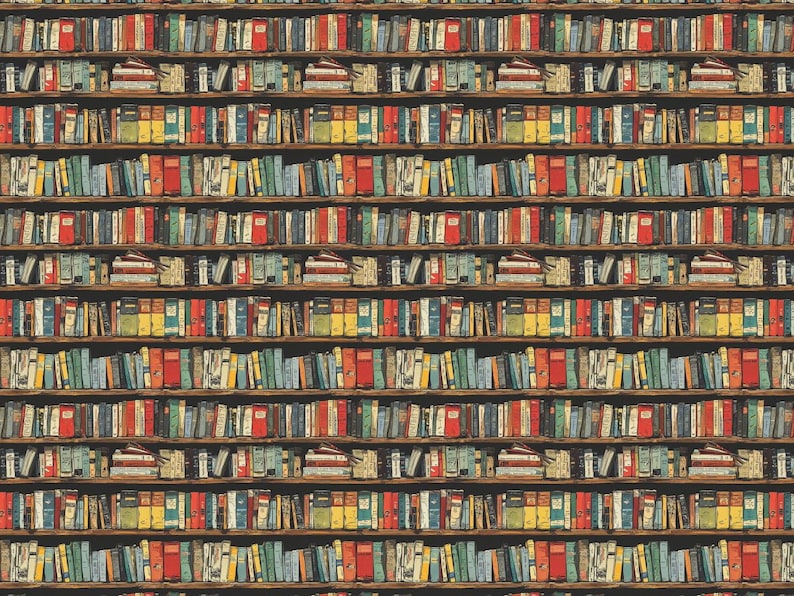 Literary Book Wrapping Paper: Colorful Book Spine Design, Vintage Library Gift Wrap image 7