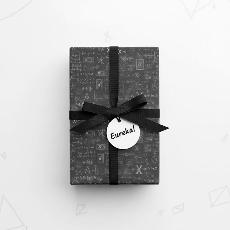 Math Chalkboard Wrapping Paper: Geeky Science Gift Wrap zdjęcie 3