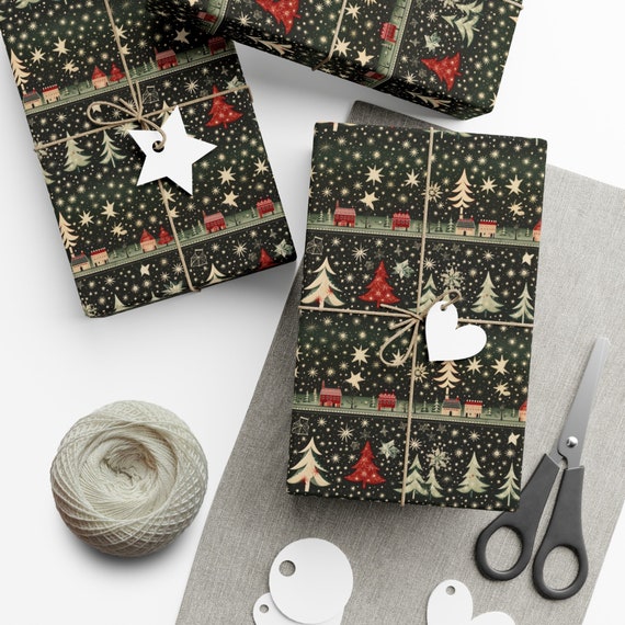 Christmas Wrapping Paper Snowflake Gift Wrap Festive Winter