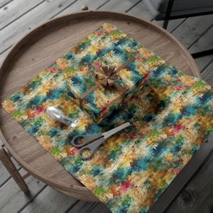 Abstract Floral Wrapping Paper: Rustic Spring Gift Wrap image 7