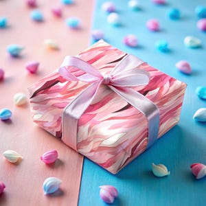 Pink Swirl Wrapping Paper Valentines Gift Wrap Vibrant and Beautiful Gift Wrap Dreamy Wavy Pattern Abstract Pink and White Baby Shower Paper