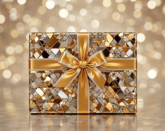Metallic Mosaic Wrapping Paper: Abstract Formal Gold Gift Wrap