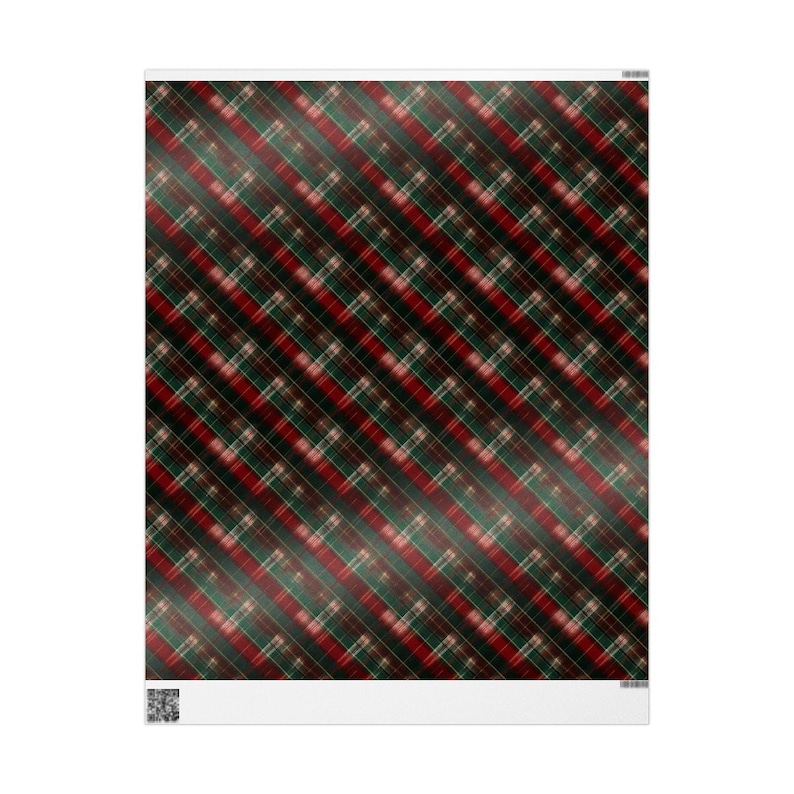 Plaid Christmas Wrapping Paper Red Green Tartan Gift Wrap Holiday Present Packaging image 8