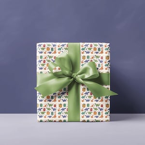 Dinosaur Wrapping Paper Kids Birthday Gift Wrap Dino Party Supplies Fun Jurassic Decoration Paper T-Rex Cute Celebration Roll Boys Party
