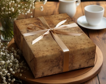 Damaged Looking Brown Wrapping Paper Distressed Worn Out Pattern Brown Gift Wrap Roll Battered Brown Paper Bag Antique Rustic Masculine