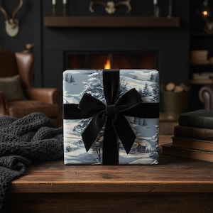 Winter Village Christmas Wrapping Paper Roll: Snowy Landscape Gift Wrap for Holidays image 5