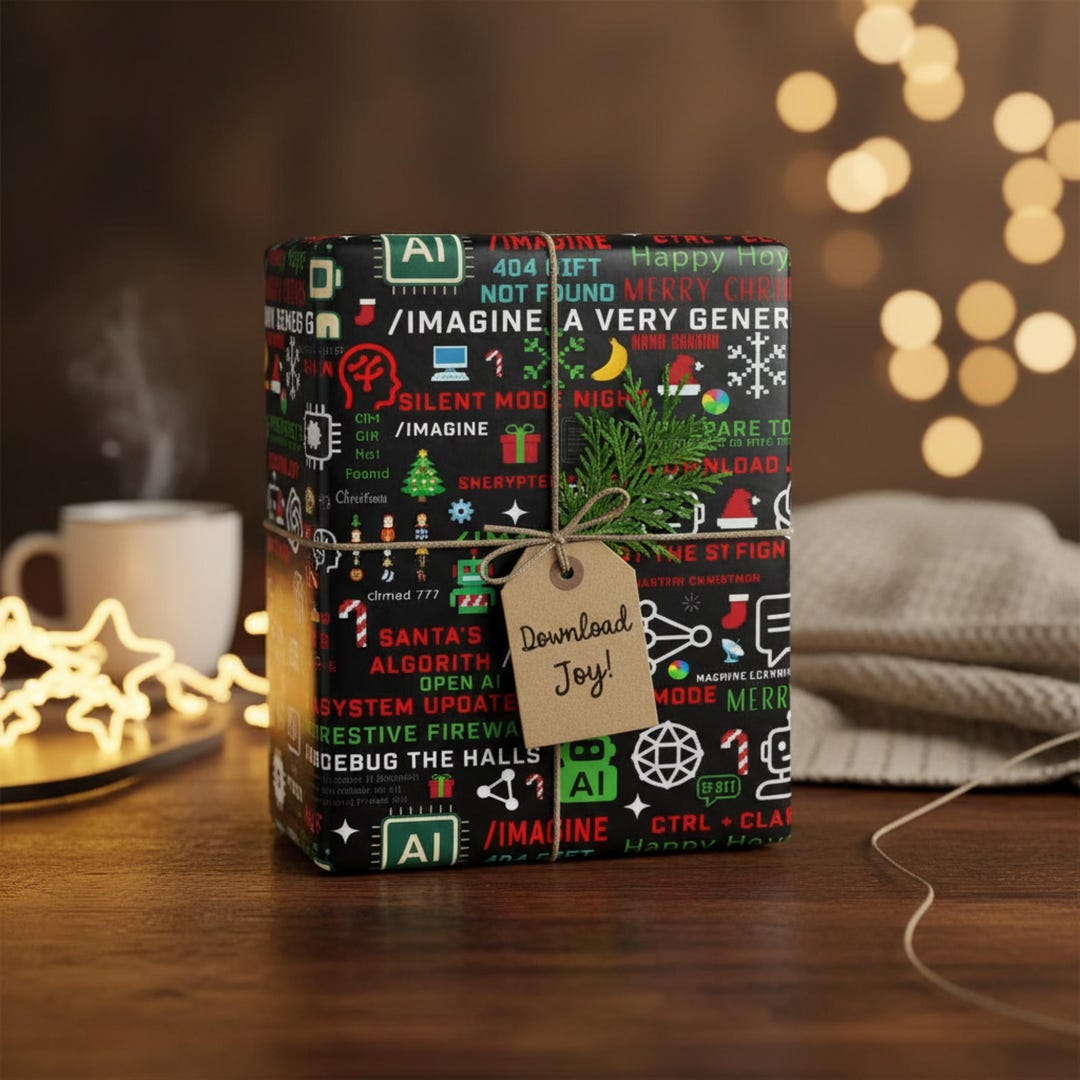 AI Christmas Wrapping Paper | Funny Tech Coding Holiday Gift Wrap ...