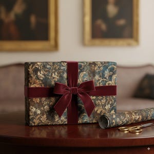 Rustic Paisley Damask Wrapping Paper: Elegant Autumn Gift Wrap image 2