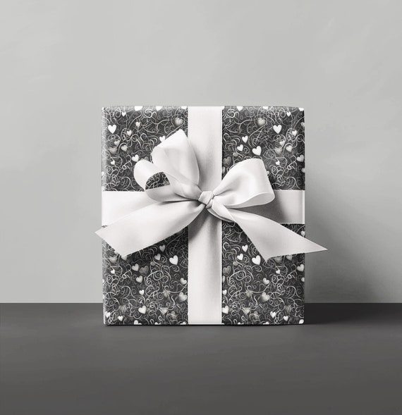 Black and silver gift wrap discount
