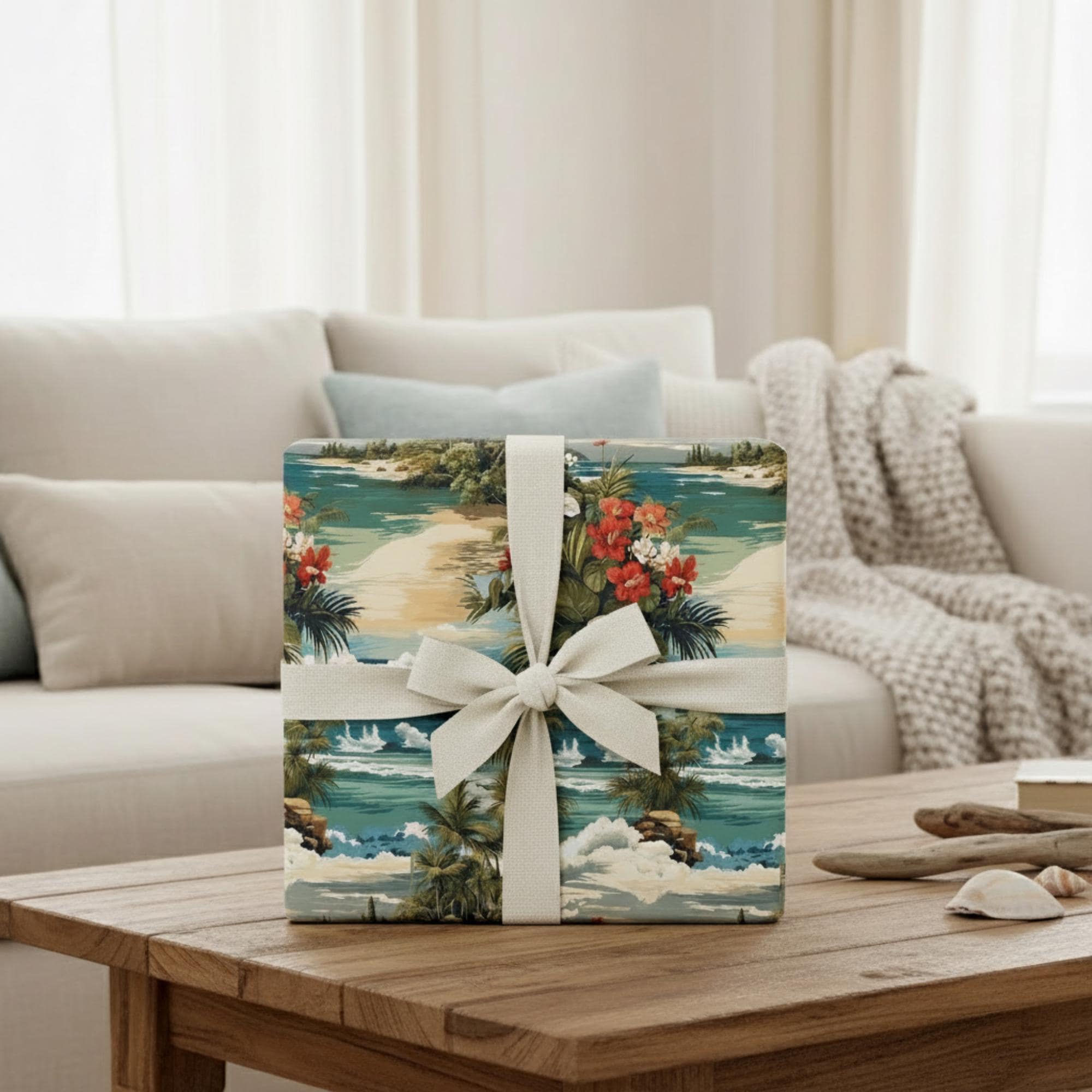 Tropical Beach Wrapping Paper: Island Paradise Gift Wrap - Etsy