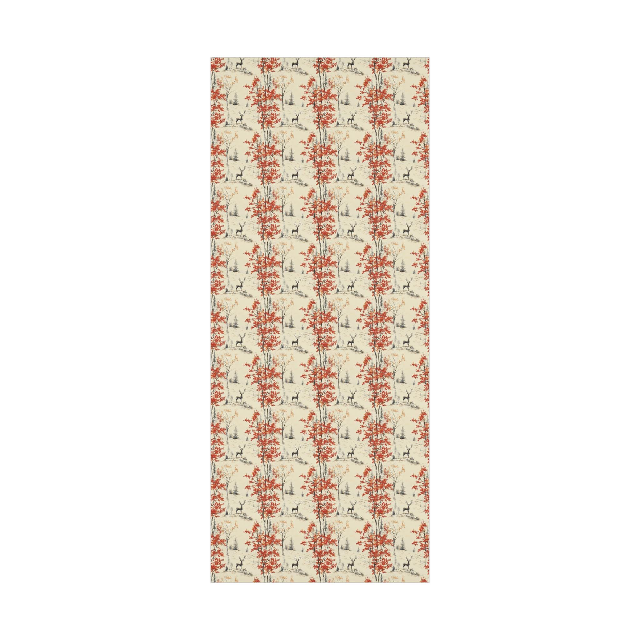 Carta Da Regalo Autunnale Con Animali Del Bosco - 6 Fogli 70x50 Cm + Adesivi - Design UK