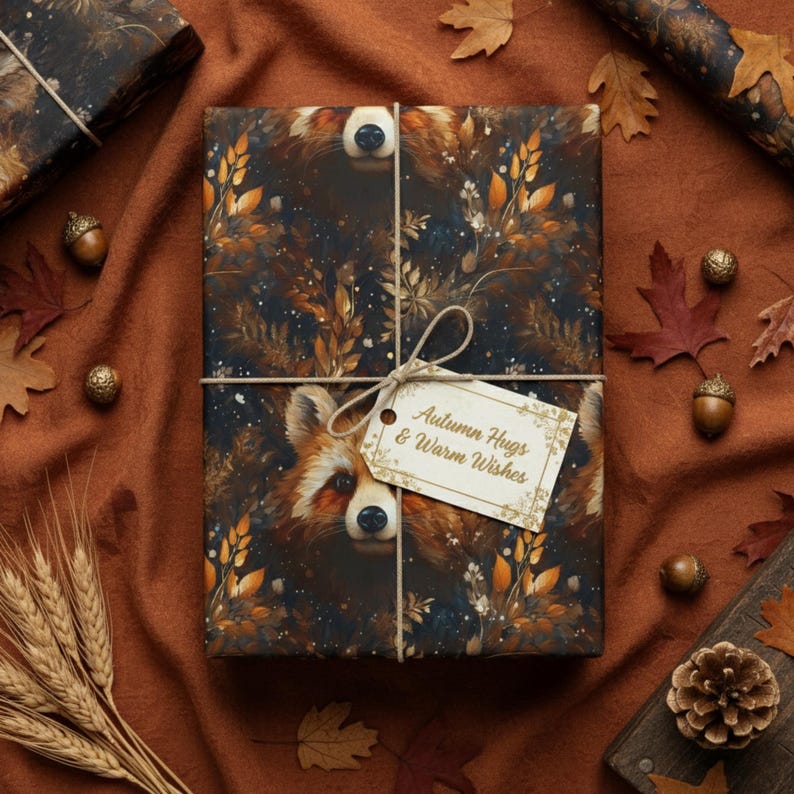 Fox Wrapping Paper: Autumn Wildlife Gift Wrap image 2