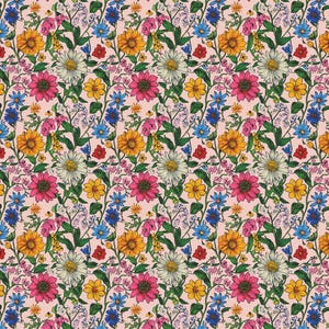 Cadeaupapier bloemen: roze wilde bloemenprint - lentefeestpapier afbeelding 7