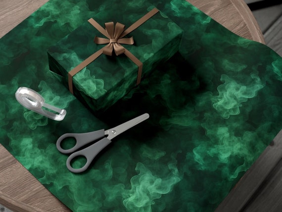 Green Cloud Wrapping Paper Green Gift Wrap Smoke Fog Steam Spooky Deep  Emerald Green Wrapping Paper Christmas Wrapping Paper Dark Formal