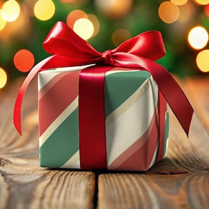 Christmas Wrapping Paper Striped Holiday Gift Wrap Christmas Paper Cream Red Green Gift Wrap Seasonal Wrapping Paper Large Print Diagonal