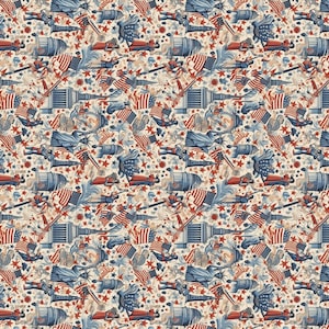 wrapping paper with a patriotic pattern with stars and stripes