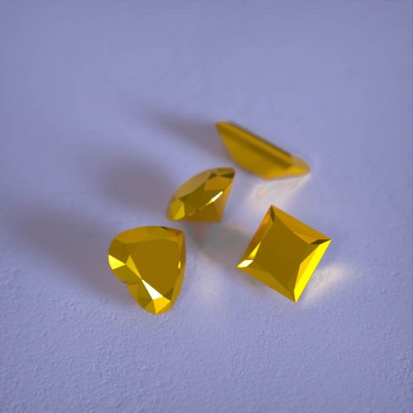 Collection en forme de diamant en or 24 carats