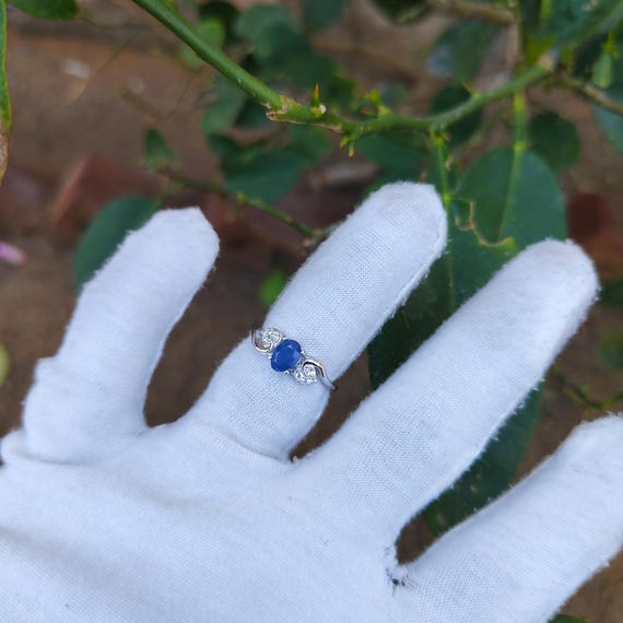 Anello Con Pietra Preziosa In Zaffiro Blu Gems Vibes Per Donna
