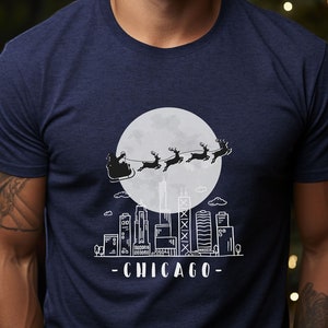Chicago shirt, Chicago Xmas shirt, Christmas tshirt, Holiday shirt, Chicago skyline T-shirt, Chitown t-shirt, Illinois tee,