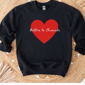 La Chamade Sweatshirt, Heart Valentines day Sweater, Gift for Loved one, Valentine&#39;s Gift Illinois, Love sweatshirt,Simple heart clothing