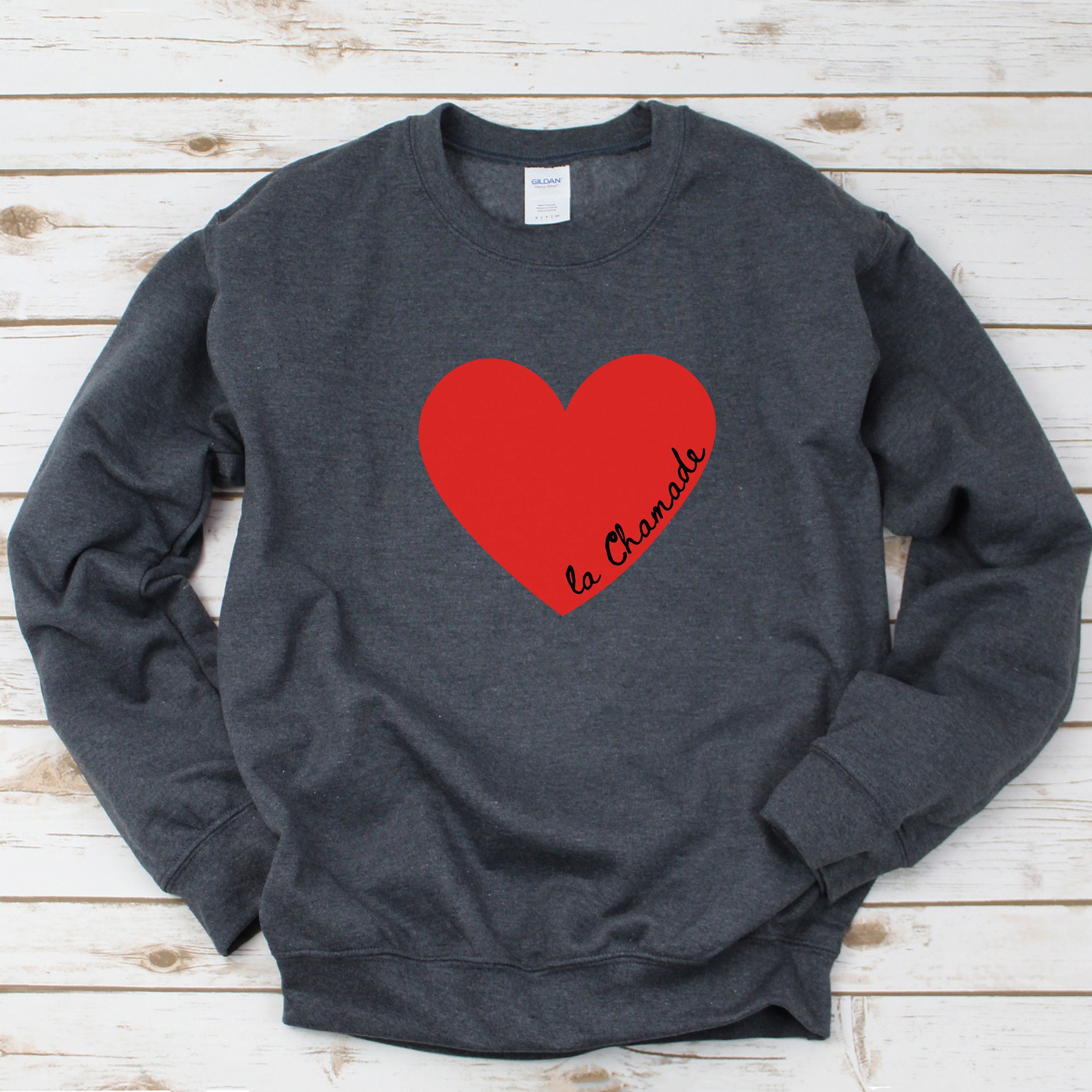 【新品・未使用】thevirgins lame heart logo sweat La Chamade Sweatshirt, Wild Love Shirt, Red Heart Gift