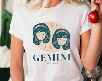 Gemini Zodiac T-shirt, Horoscope Tee, Gemini gift, Aries, June bday gift, Astrological tee, Astrology shirt, Birthday Girl shirt, fairy tee