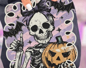 Preppy Halloween Kokietka Czaszka Png, Retro Halloween Png, Pliki Halloween Jesień Koszulka Png, Upiorny Png, Upiorny Halloween Sublimacja Png