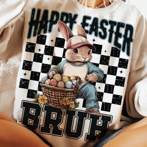 Checkered Happy Easter Bruh png, Happy Easter png, Retro Easter png, Kids Easter png, Boy Easter png, Toddler Easter png, Png Sublimation