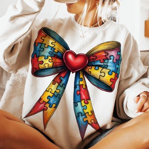 Autism Awareness Coquette Png, Retro Autism Bow Png, Autism Mama Png, Autism Advocate Png, Special Education, Neurodiversity Png