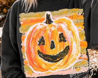 Pumpkin Stripes PNG, Distressed Halloween Jackolantern Shirt Design, Trendy Spooky Season Fall Mom Sweatshirt Graphic Print Sublimation