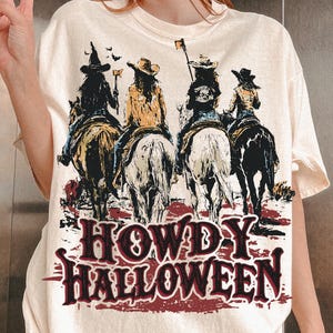 Howdy Halloween Cowgirl PNG: griezelige westerse clipart (digitale download 13 x 13 inch)