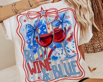 Red wine & blue PNG, 4th Of July wine png, 4th of july png, America png, Independence Day png, Funny 4th of july png, Sublimation Designs)