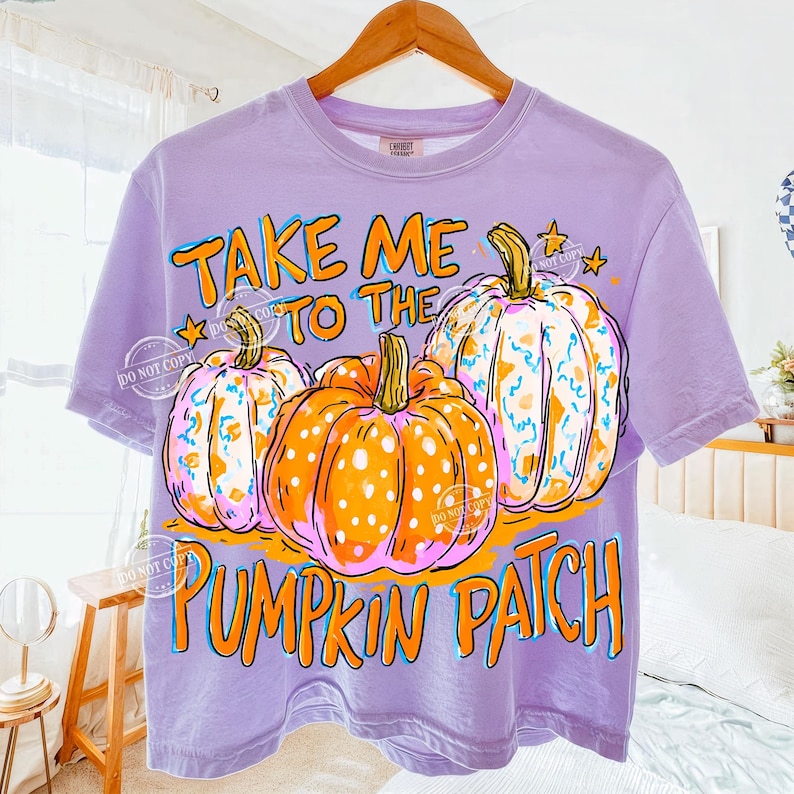 Trendy Take Me To The Pumpkin Patch Png, Striped Fall Sublimation Design, Girly Halloween Shirt Design, Autumn Boutique PNG image 2