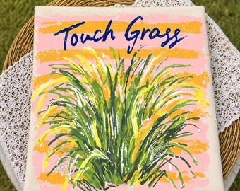 Striped Touch Grass PNG, Viral Meme Sublimation Design, Retro Soft Living Shirt Design, Summer Png, Mental Health Png, Analog Living Png