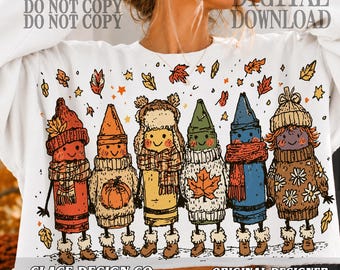 Autumn Teacher PNG, Fall School Doodles Png, Cute Spooky Teacher PNG, Teacher Sweater Weather Png, Pumpkin Png, Halloween School Pumpkin Png
