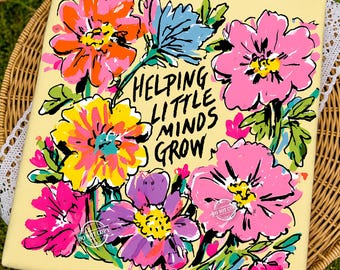 Helping Little Minds Grow PNG, Boho Floral Spring School PNG, First Day Of School Png, Teacher Wildflower Shirt, Teacher Appreciation Gift