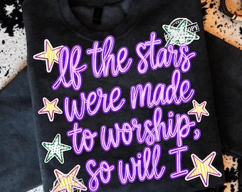 Preppy Jeśli gwiazdy zostały stworzone do czczenia chrześcijańskich pasiastych gwiazdek PNG, uroczy werset biblijny PNG, ręcznie rysowany religijny, kolorowy, kropki, kratka