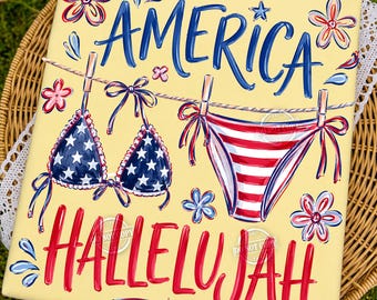 America Hallelujah Png, 4th Of July Png, American Png, Usa Png, Coquette Png, Preppy Patriotic, Christian Shirt Design, Preppy Religious Png