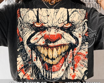 Scary Clown PNG, Horror PNG, Creepy Evil Face, Horror Movie Png, Horror Character Png, Horror Png, Horror Halloween Png, Digital Download