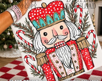 Preppy Nutcracker Christmas Polka Dots Png, Christmas Tree Png, Christmas Wreath PNG, Holiday Png, Xmas Sublimation, Aesthetic, Distressed