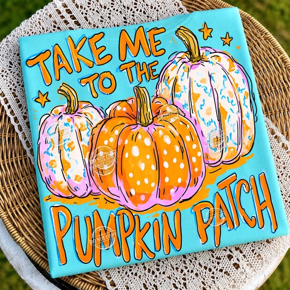 Trendy Take Me To The Pumpkin Patch Png, Striped Fall Sublimation Design, Girly Halloween Shirt Design, Autumn Boutique PNG
